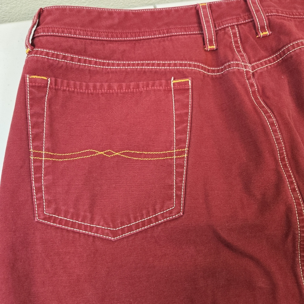 Lucky Brand Y2K Red Denim Skirt Size 14 Side Slit - Picture 8 of 12